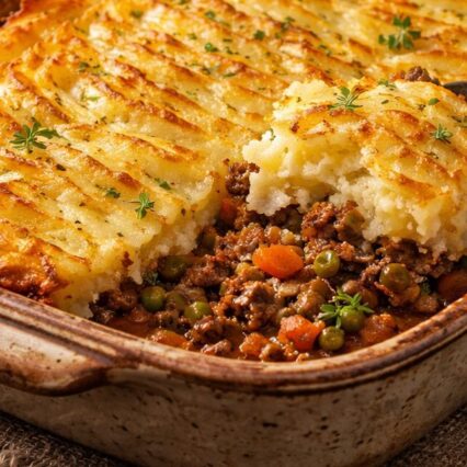 Slow Braised Cottage Pie Topped with Golden Mashed Potato