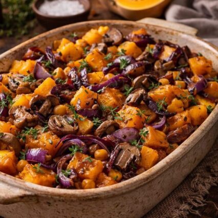 Mediterranean one-pot stew with roasted butternut squash